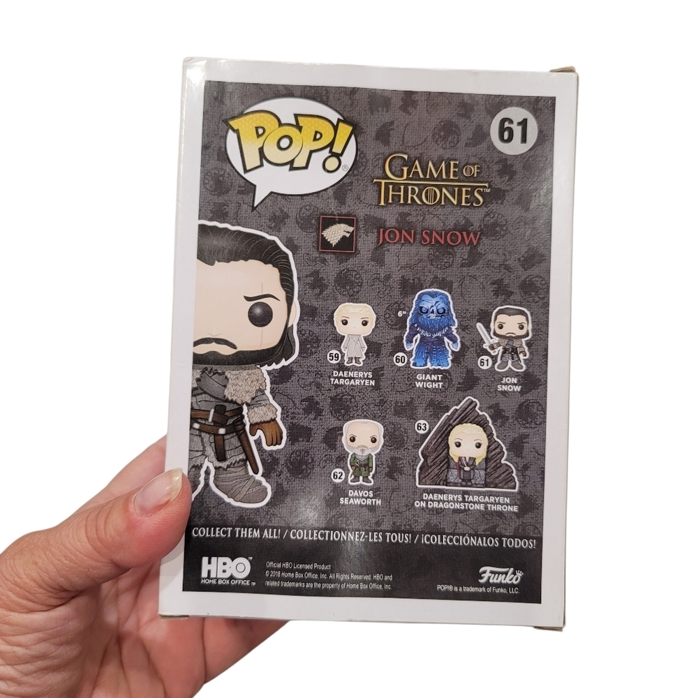 NIB Funko Pop! Game of Thrones Jon Snow #61 Vinyl Figure - Picture 5 of 7